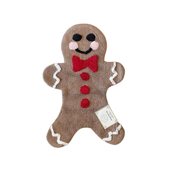 Gingerbread Cookie Cotton Bath Rug 20x32 Christmas Holiday Accent Rug New - Picture 9 of 11